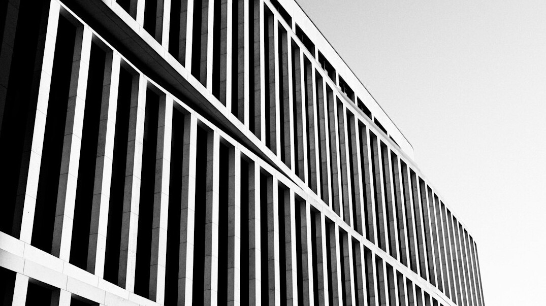 Modern office building facade in a European city